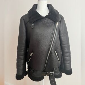Zara Moto Shearling Jacket